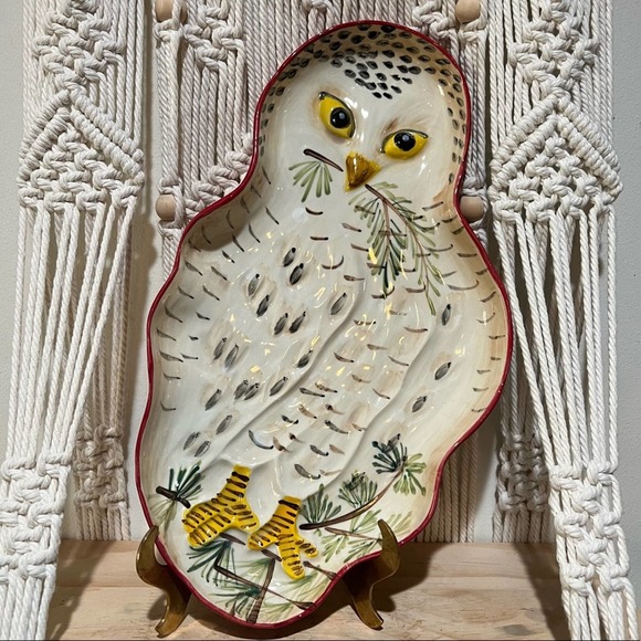 Anthropologie Other - Anthropologie x French Designer Nathalie Lete Snowy Owl Platter Plate Dish